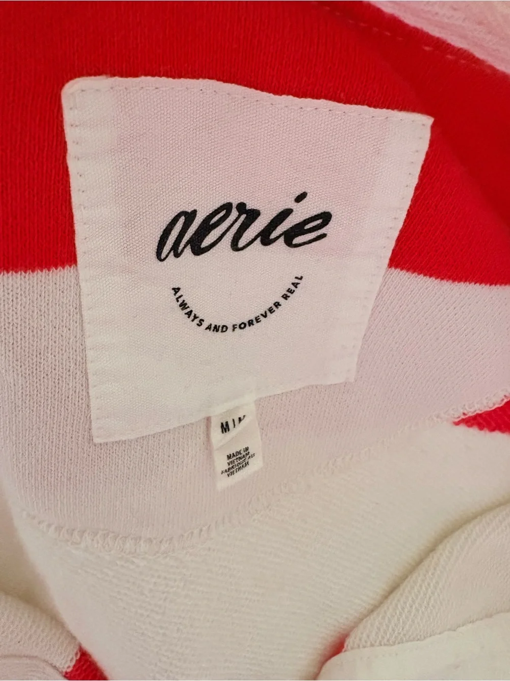 Aerie Women’s Red & White Striped Rugby Shirt - Picture 3 of 3